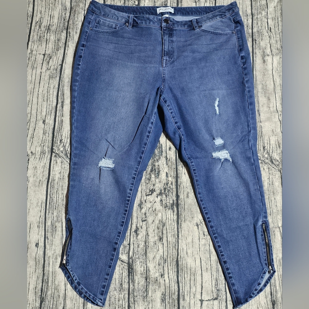 Lane Bryant Ankle Jeans with Zipper Embellishments